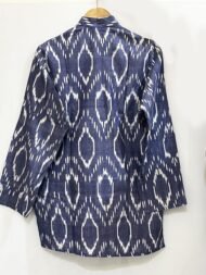 Baadal – Blue Pochampally Ikat Short Kurta - Image 3