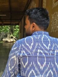 Baadal – Blue Pochampally Ikat Short Kurta - Image 2