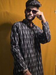 NISHKA- The Black Ikat Kurta - Image 2