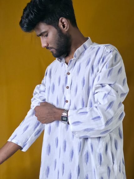 SHUBRA- The White Ikat Kurta