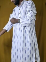 SHUBRA- The White Ikat Kurta - Image 2