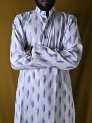 SHUBRA- The White Ikat Kurta - Image 5