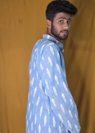DIVIT- The Sky-Blue Ikat Kurta - Image 4